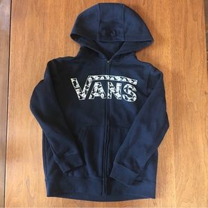 Vans Black hoodie with skulls (glows) teen small
